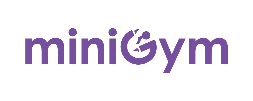 a logo of a brand name miniGym